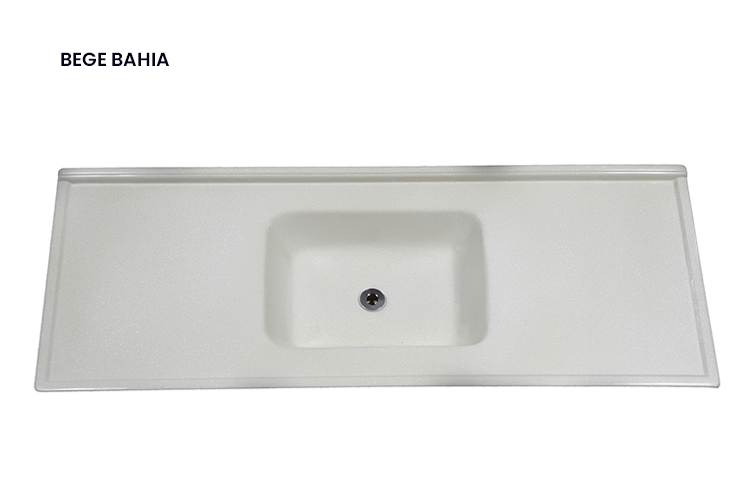 Pia de Mármore Sintético Modelo Antigo - Bege Bahia - 1,40X0,55 GB