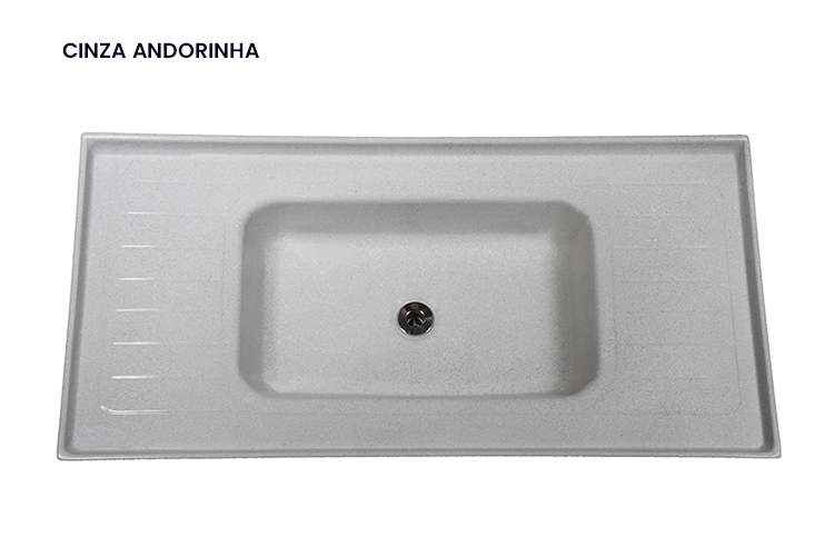 Pia de Mármore Sintético - Cinza Andorinha - 1,00x0,50