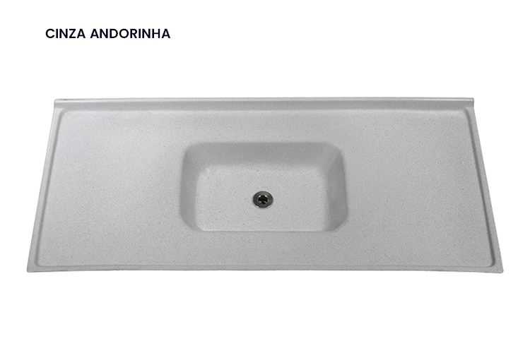 Pia de Mármore Sintético Modelo Antigo - Cinza Andorinha - 1,20x0,55 GB