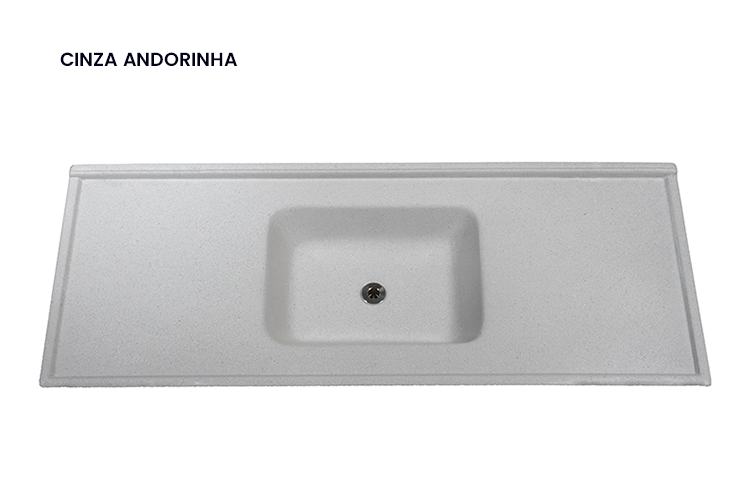 Pia de Mármore Sintético Modelo Antigo - Cinza Andorinha - 1,40X0,55 GB