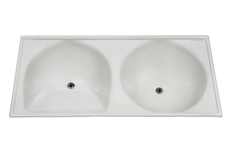 Tanque de Mármore Sintético Duplo - 1,39 x 0,64