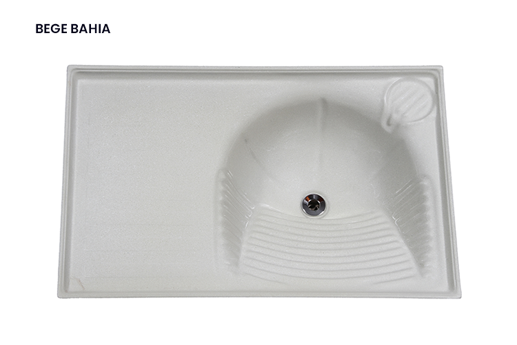 Tanque em Mármore Sintético Simples - Bege Bahia - 0,85x0,55