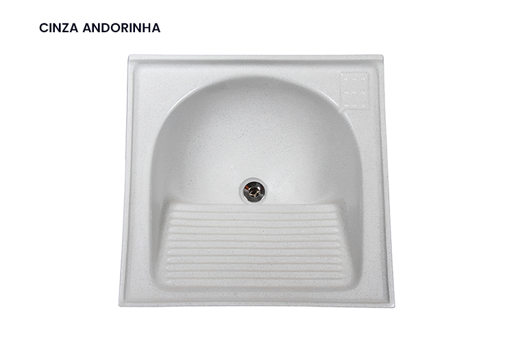 Tanque em Mármore Sintético Simples - Cinza Andorinha - 0,60x0,60