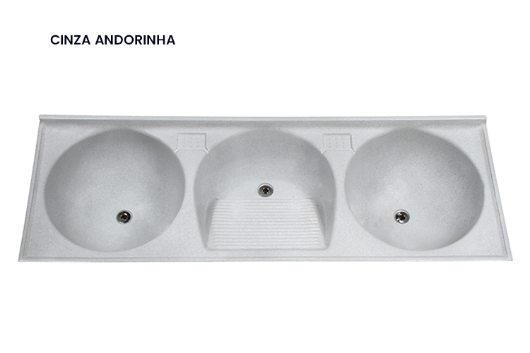 Tanque de Mármore Sintético - Cinza Andorinha - 1,78x0,62